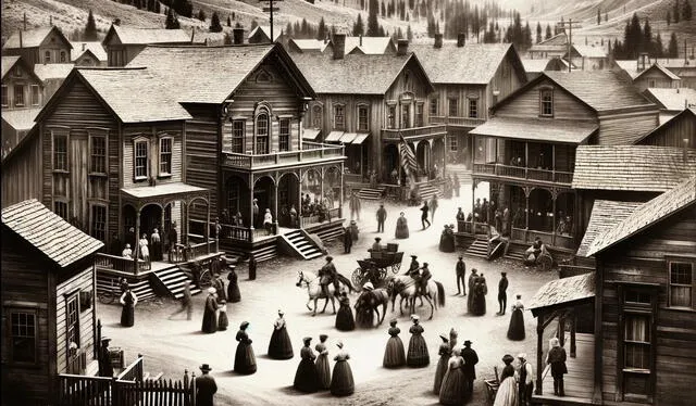  Esta es una representación del pueblo de California en el año 1866. Foto: IA   
