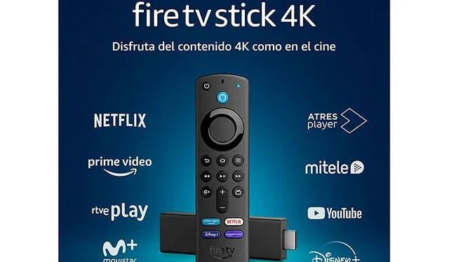 El modelo de Fire TV Stick 4K viene con el stick y su control. Foto: Amazon.   