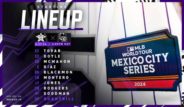 Lineup de los Colorado Rockies. Foto: Rockies / Twitter   