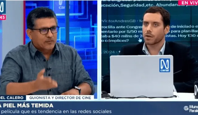  Joel Calero y Francisco de Piérola protagonizaron una tensa discusión por ‘La piel más temida’. Foto: Canal N  