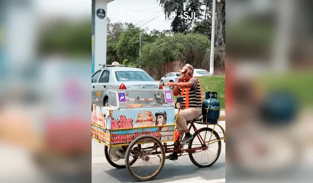  El emprendedor peruano no dudó en disfrazarse del Chavo para atraer la curiosidad de sus clientes. Foto: composición LR/TikTok/@gino_ renzo   