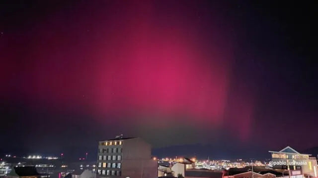  El fenómeno se pudo ver en Ushuaia, ciudad ubicada al sur de Argentina. Foto: @pablo_ushuaia/X   