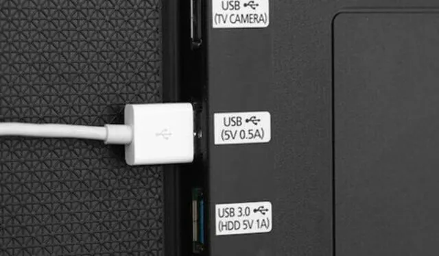 Puerto USB, televisor smartphone, TV