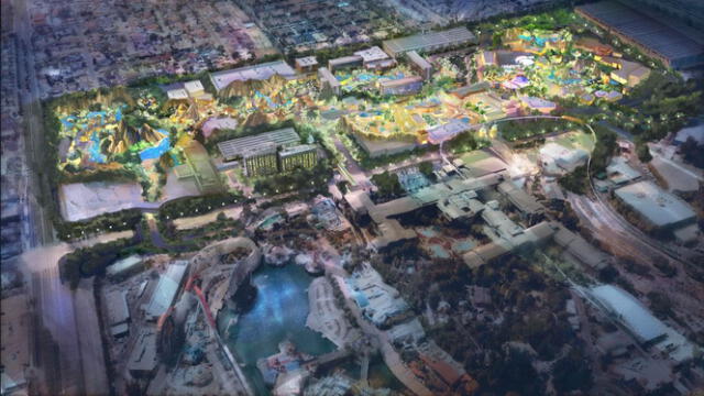  Una representación de la ampliación de Disneyland que tendrá atracciones y parques temáticos. Foto: Disney   