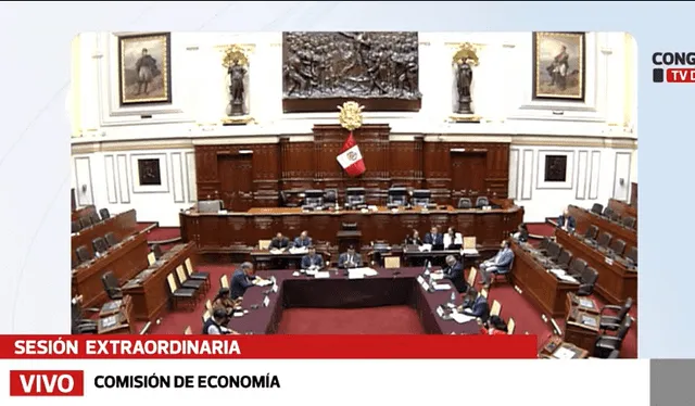 Debate de la Comisión de Economía dentro del Parlamento Nacional. Foto: Congreso   