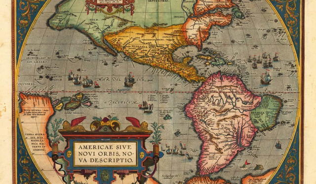 Mapa de América en el primer Atlas Moderno en 1595. Foto: Geografía Infinita   