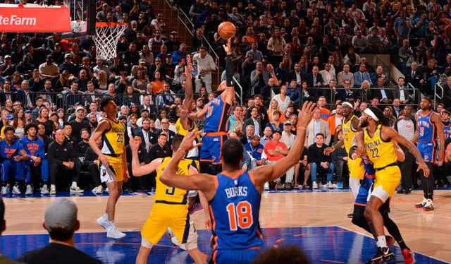 Jalen Brunson fue un factor importante para la victoria de Knicks en el game 5, con 44 puntos. Foto: AFP   