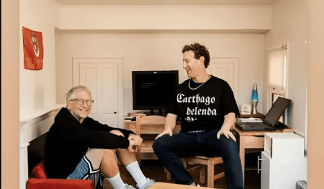  Bill Gates compartió la foto con Mark Zuckerberg en Instagram. Foto: thisisbillgates/Instagram<br><br>    