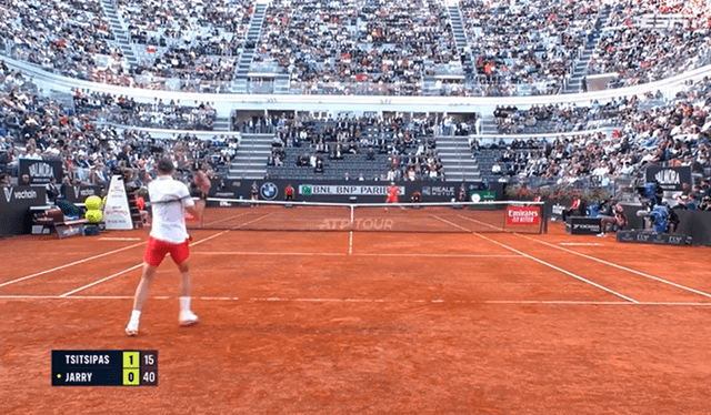 Jarry vs. Tsitsipas HOY: así resolvió Jarry el segundo game. Foto: ESPN   