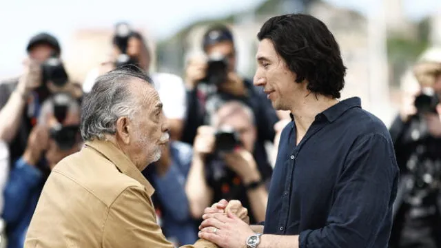 Francis Ford Coppola y el actor Adam Driver, protagonista de Megalópolis. Foto: AFP   