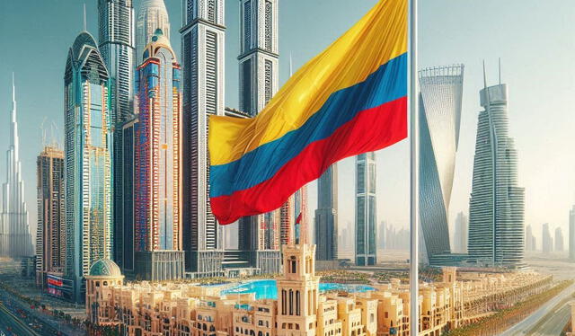 Dubái como una de las ciudades más emocionantes para conocer por los colombianos. Foto: Generado con IA por Big 