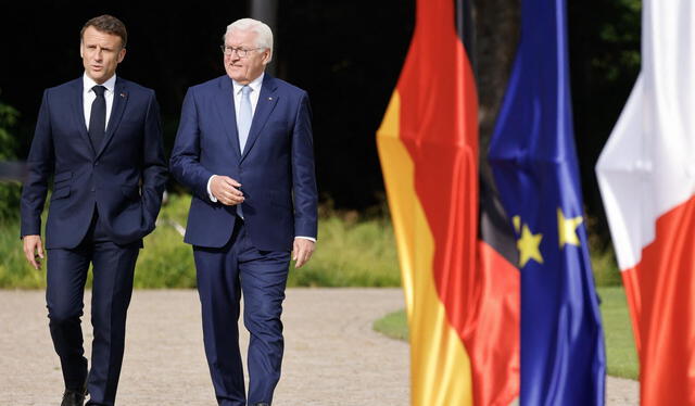  Macron y el homólogo alemán Steinmeier. Foto: Euronews    