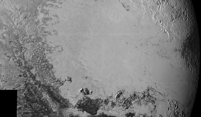 Cuenca Sputnik Platina de Plutón. Foto: New Horizons/NASA   