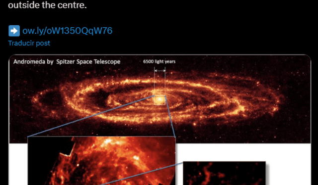 Visualización del agujero negro supermasivo al centro de la galaxia de Andrómeda. Foto: X/IAC Astrofísica   