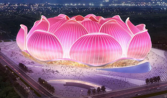  Uno de los estadios más grandes y modernos de China con forma de una flor. Foto: El Economista   