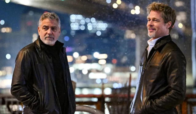 George Clooney y Brad Pitt protagonizan 'Wolfs'. Foto: MUBI 