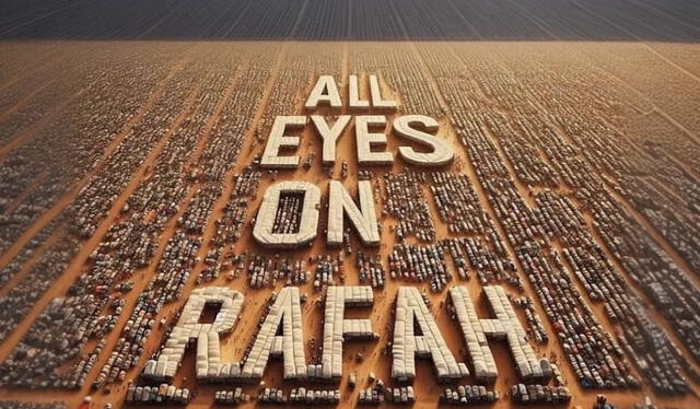  "All eyes on Rafah" ya cuenta con más de 40 millones de reposts . Foto: IA   