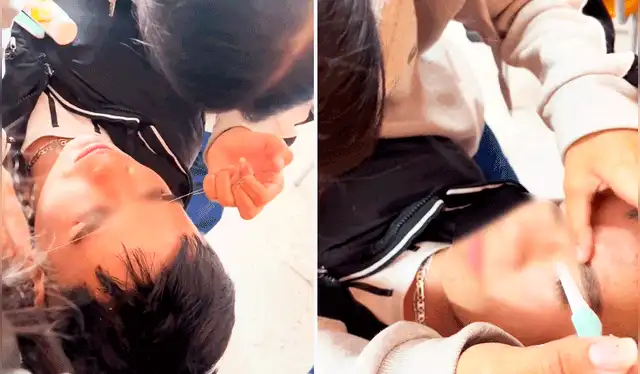 Mientras algunos compañeros se relajaban acostados sobre los escritorios, las jóvenes aprovecharon para ofrecer sus servicios de belleza. Foto: composición LR/TikTok/@solo10_02 Mientras algunos compañeros se relajaban acostados sobre los escritorios, las jóvenes aprovecharon para ofrecer sus servicios de belleza. Foto: composición LR/TikTok/@solo10_02