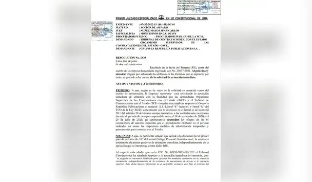 Sentencia que anula las sanciones de OSCE   