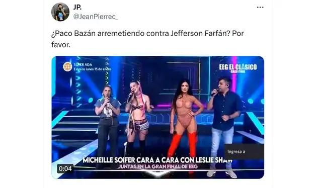 "Hay niveles". Paco Bazán calificó de 'soplón' a Jefferson Farfán tras entrevista con Christian Cueva: "Es un quebrador de códigos". Foto: X "Hay niveles". Paco Bazán calificó de 'soplón' a Jefferson Farfán tras entrevista con Christian Cueva: "Es un quebrador de códigos". Foto: X