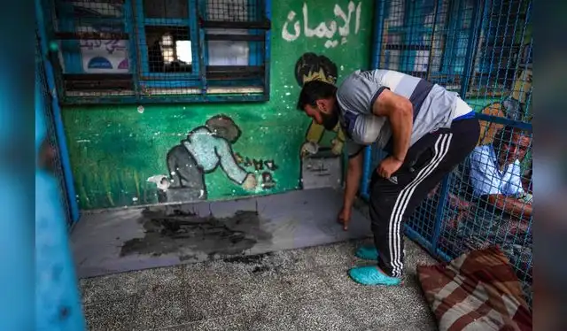 La escuela de la agencia de la ONU en Gaza albergaba varios refugiados. Foto: AFP   