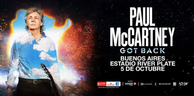 Póster oficial de la gira de Paul McCartney, 'Got Back'. Foto: difusión   