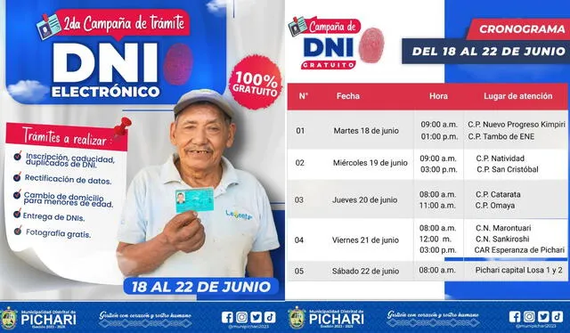 Campaña promovida por la Municipalidad de Pichari, Cusco. Foto: Facebook Municipalidad de Pichari   