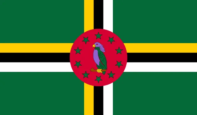  La bandera de Dominica destaca por su particular loro en su diseño. Foto:Lifeder   