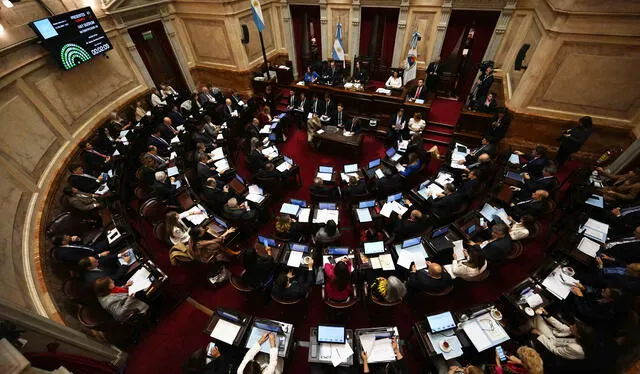 Los senadores argentinos debatieron un paquete de reformas clave para el presidente Javier Milei. Foto: AFP   