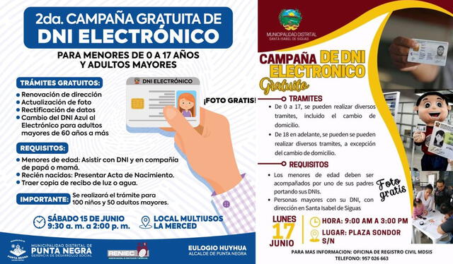  Campañas presentadas por las municipalidades de Punta Negra e Isabel de Siguas. Foto: Facebook   