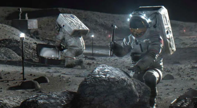Simulación de la NASA para cuando los astronautas lleguen a la Luna por el programa Artemis III. Foto: NASA   