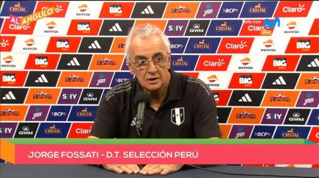 Jorge Fossati en conferencia de prensa. Foto: Movistar Deportes   