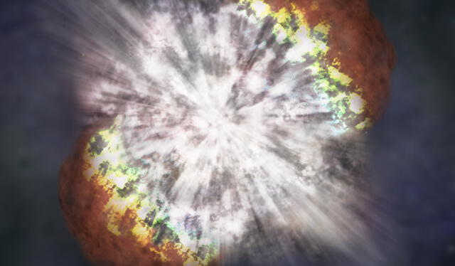 Ilustración de una explosión de supernova potente. Foto: NASA/CXC/M.Weiss   