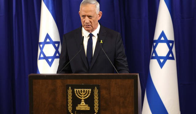 El ministro israelí del gabinete de guerra, Benny Gantz, dijo el 9 de junio que abandonaba el gobierno tras haber amenazado el mes pasado con irse por la falta de una estrategia. Foto: AFP   