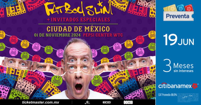  Fatboy Slim hará vibrar a la Ciudad de México con sus poderosos Beats/ Foto: OCESA 