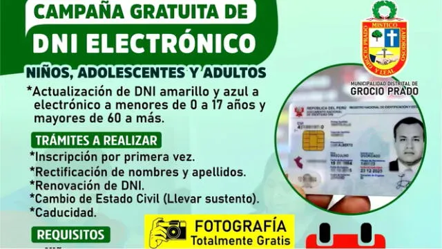  Campaña DNIe. Foto: Municipalidad Distrital de Grocio Prado   