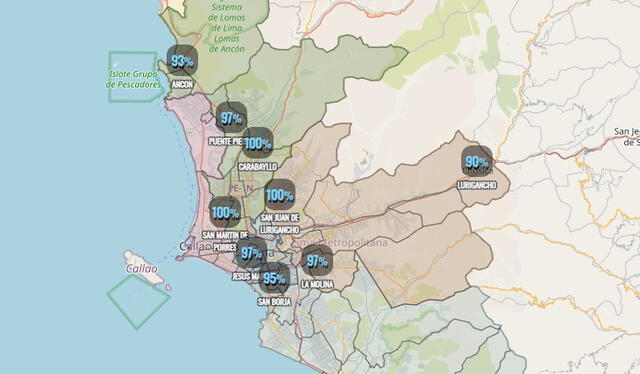 Conoce cuáles son los distritos de Lima y Callao que tienen cerca del 100% de humedad, según Senamhi