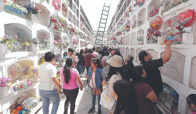 Familas en el cementerio El Ángel. Félix Contreras 