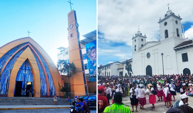  Izq. Iglesia de Jáen, en Cajamarca. Derch. Catedral de Chachapoyas, en Amazonas. Foto: composición La República/Johanny Llanos/LR   