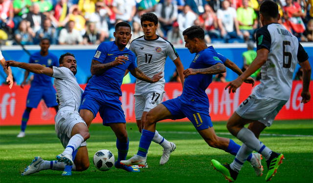 El último encuentro entre Costa Rica vs. Brasil fue victoria 2-0 para el Scratch. Foto: AFP   