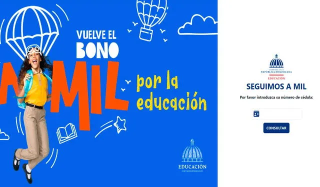 Plataforma de consulta del Bono a Mil. Foto: Gobierno de la República Dominicana   