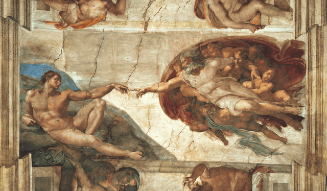 La capilla sixtina alberga la creación de Adán, una de las escenas más famosas del fresco. Foto: National Geographic   