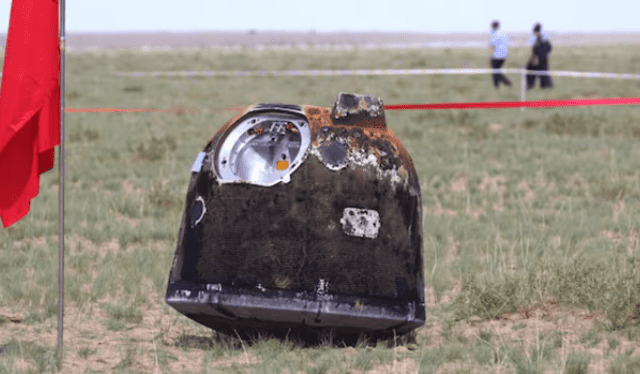 La sonda Chang'e-6 aterrizó en Mongolia Interior el 25 de junio tras una exitosa misión en la Luna. Foto: AFP   