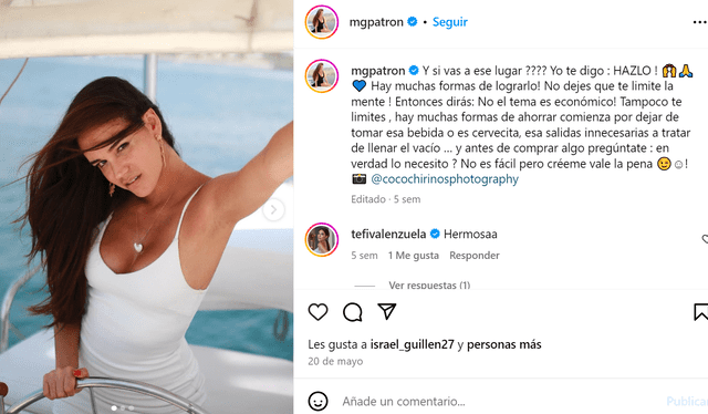  Giselle Patrón es una figura activa en sus redes sociales y comparte su día a día desde México. Foto: Instagram/Giselle Patrón   