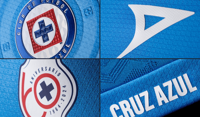 Detalles de la nueva playera de Cruz Azul. Foto: X / @cruzazul   