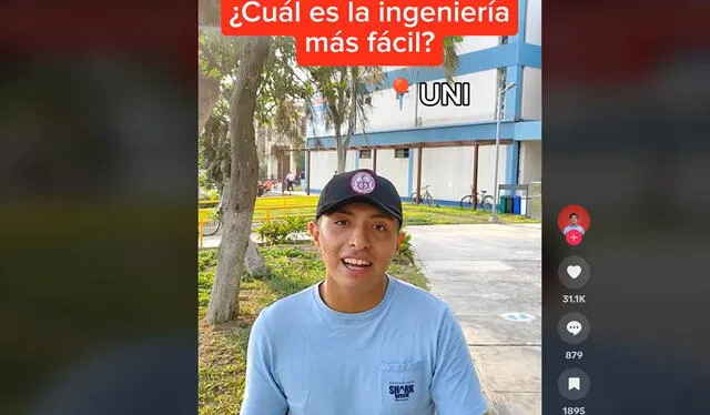 Clip viral sobre estudiante de la UNI. Foto: TikTok    