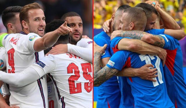  En sus últimos partidos, Inglaterra igualó sin goles contra Eslovenia, mientras que Eslovaquia empató a uno con Rumania. Foto: composición LR/Instagram Inglaterra/Instagram Eslovaquia    