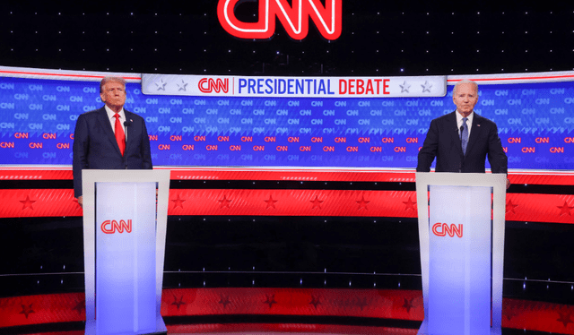 Debate presidencial entre Donald Trump y Joe Biden. Foto: EFE    