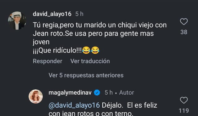 Magaly Medina decidió responder fuerte y claro ante los comentarios negativos en contra de Alfredo Zambrano. Foto: Captura Instagram   