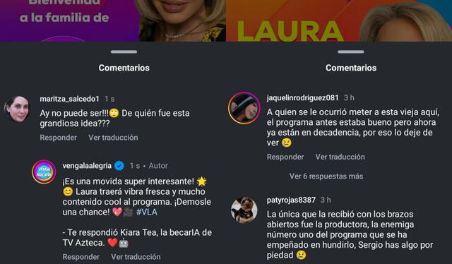  Los usuarios de redes sociales aseguran que fue una mala decisión poner a Laura Bozzo como conductora. Foto: Instagram/@vengalaalegria   